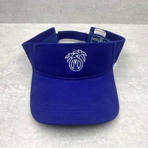 USA PALM Sun Visor Hat Cap ADJUSTABLE Blue Embroidered Logo